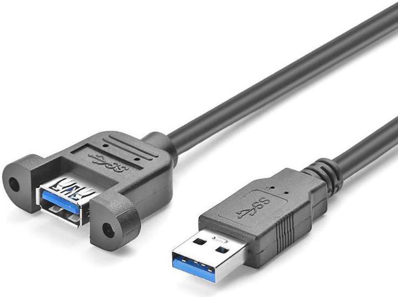 0./0.6m/1m/1.8m/ USB 3.0 Extension Cable Male to Female extender cable cord Dual Shielded w/Screw Panel Mount