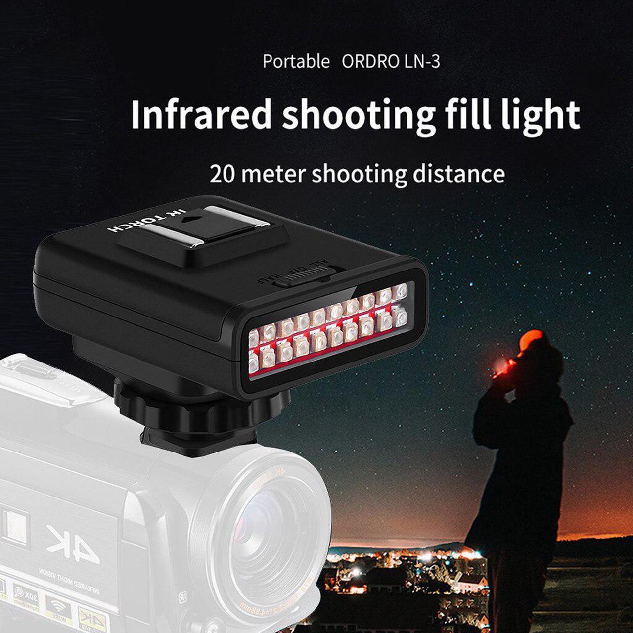 LN-3 Studio IR LED Light USB Rechargeable Video Camera Infrared Night Vision 2100mAh High Power 20 Infrared Lamp Beads