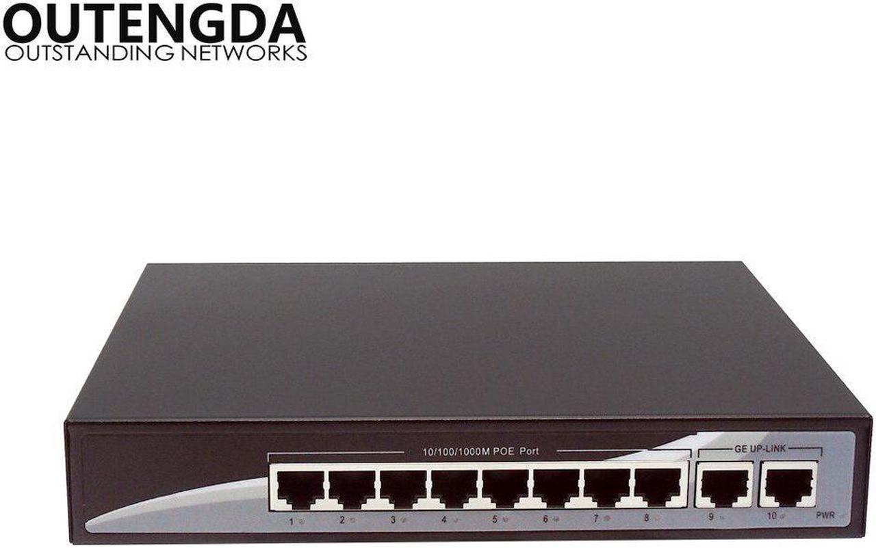 10 Port POE Switch 10/100/1000Mbps Poe Standard 802.3af/at Network Switch for IP Cameras and Wireless AP