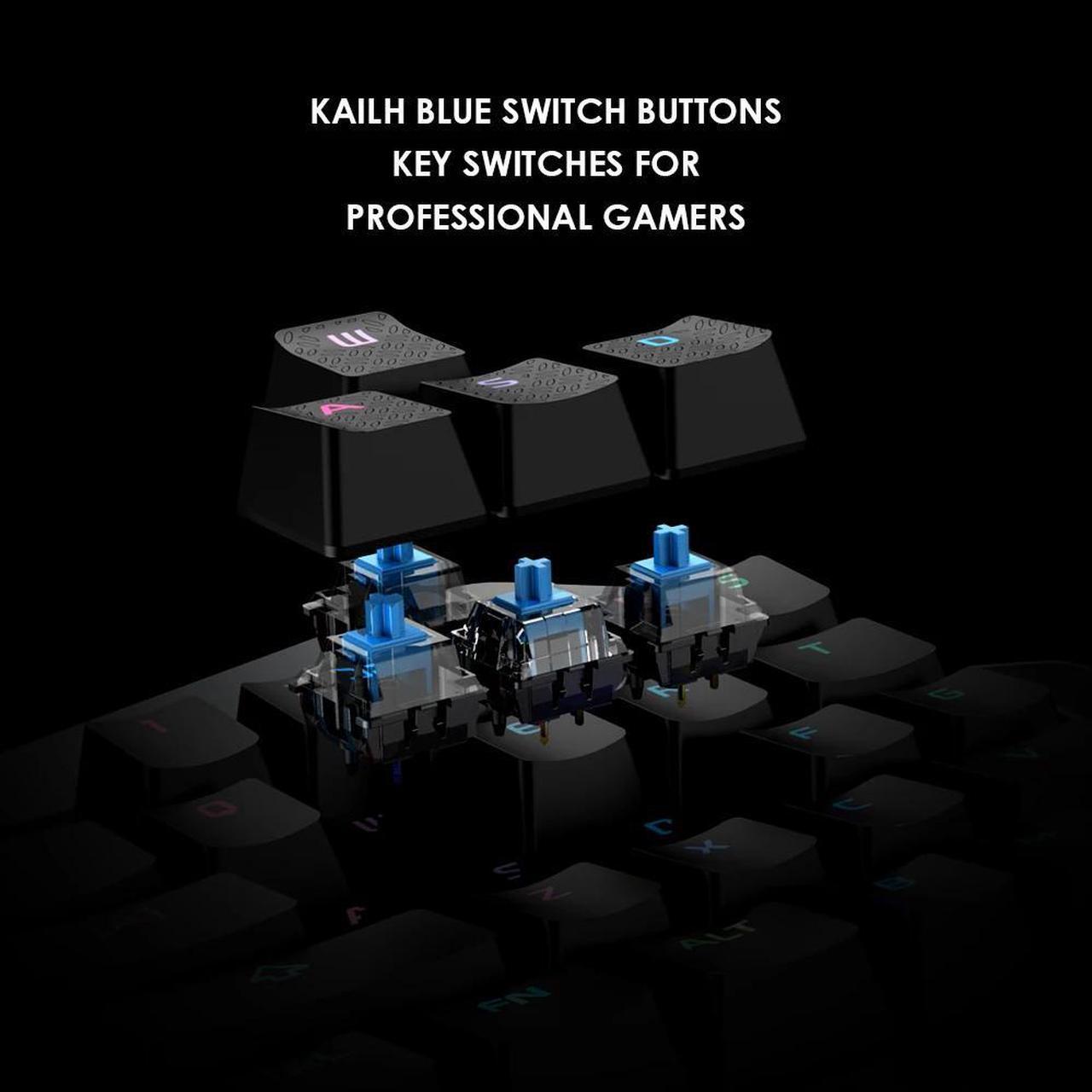 Alt view image 5 of 5 - Z1 Single Hand RGB Blacklight Mechanical Bluetooth Gaming Keyboard Cherry Mx Switches Red Blue Switch for Android PC