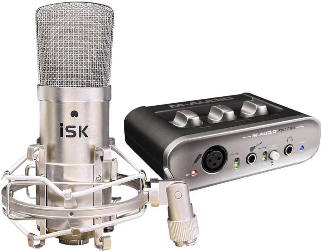 BM-800 condenser Microphone with M-AUDIO Fast Track MKII MK2 2-input 2-output USB audio interface professional sound card