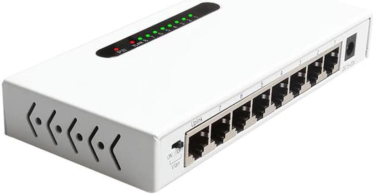 Switchs 8 Ports Gigabit Desktop Switch 10/100/1000Mbps RJ45 Port SOHO Switch 16Gbps Switching Capacity with metal shell