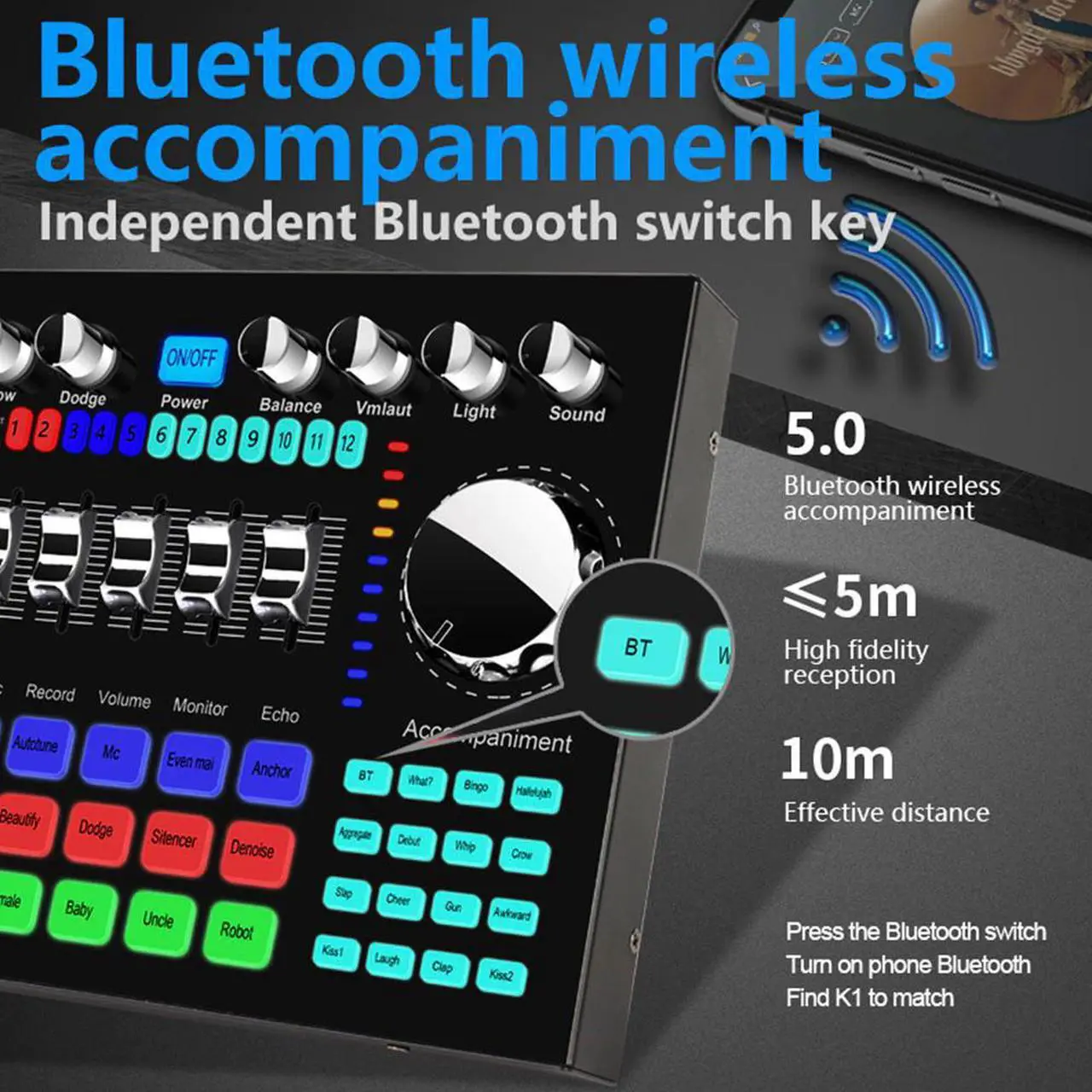 Alt view image 5 of 5 - K Song Anchor Professional Pci External USB Live Sound Card Studio Record Audio Interface For Pc and Cell Phone Mobile