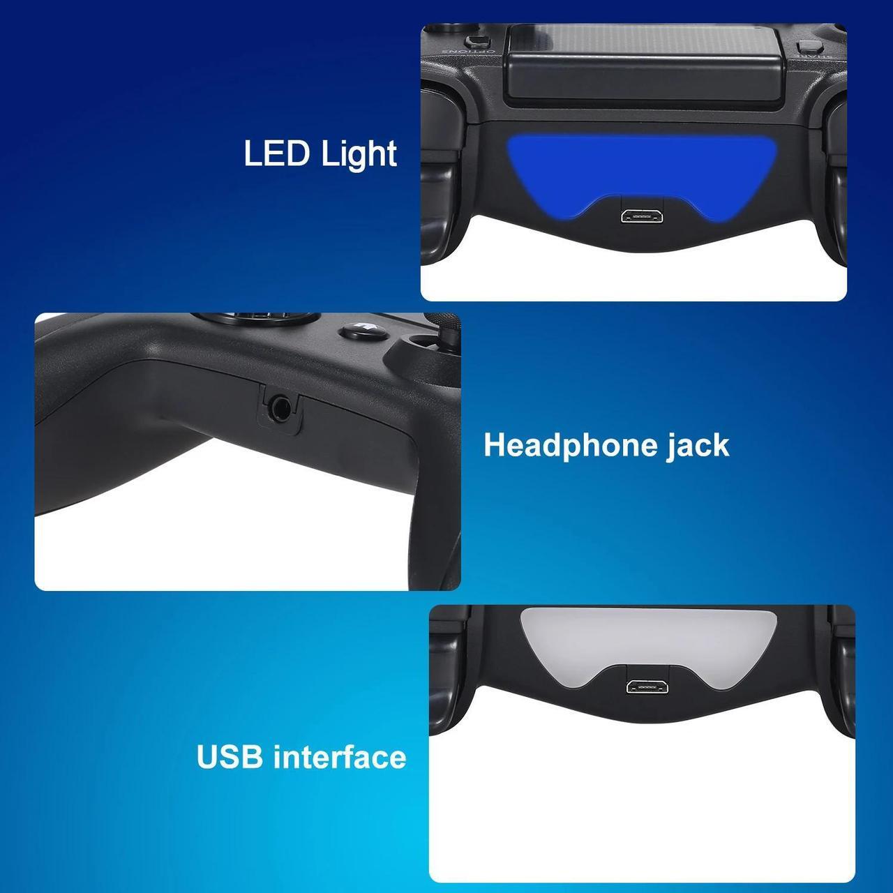 Alt view image 5 of 5 - Controller Remote Control Compatible with PS4 Controller with Double Vibration Touchpad 3.5mm Audio Jack for PS4 PC