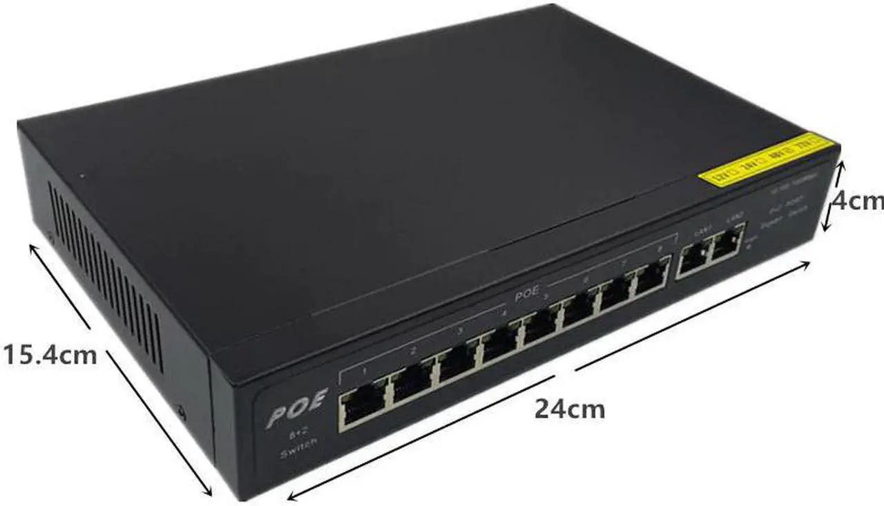 Alt view image 3 of 5 - 10port gigabit unmanaged poe switch 8*10/100  mbps POE poort; 2*10/100/1000  mbps UP Link poort;NVR port 280M network switch