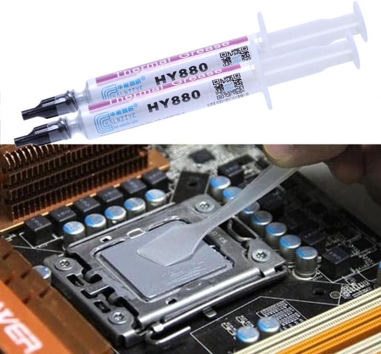 Alt view image 3 of 4 - 2Pcs 2g HY880 Thermal Grease Chipset CPU Cooling Compound Silicone Paste 5.15W 95AD