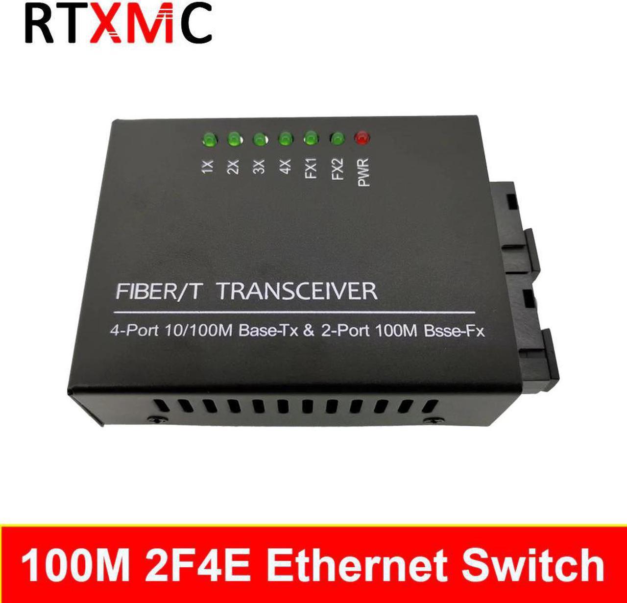 2F4E Fast Erhetnet Switch 10/100M Ethernet Switch 2 Fiber Port 155M SC 25KM 4 UTP RJ45 Fiber Optical Switch