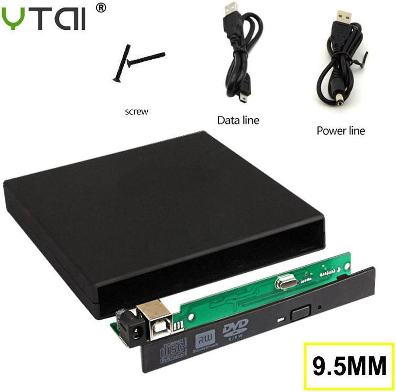 9.5mm USB 2.0 External DVD/CD-ROM Case For Laptop Desktop PC Optical Disk Drive SATA To SATA External DVD Enclosure