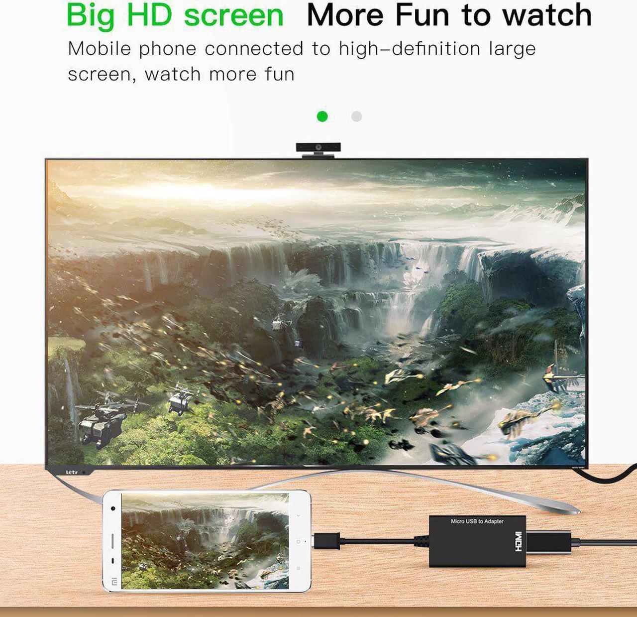 Alt view image 2 of 5 - USB To HDMI Adapter Cable Male to Female 1080P HD For  Device HDTV Adapters For TV Computer Mobile Phone