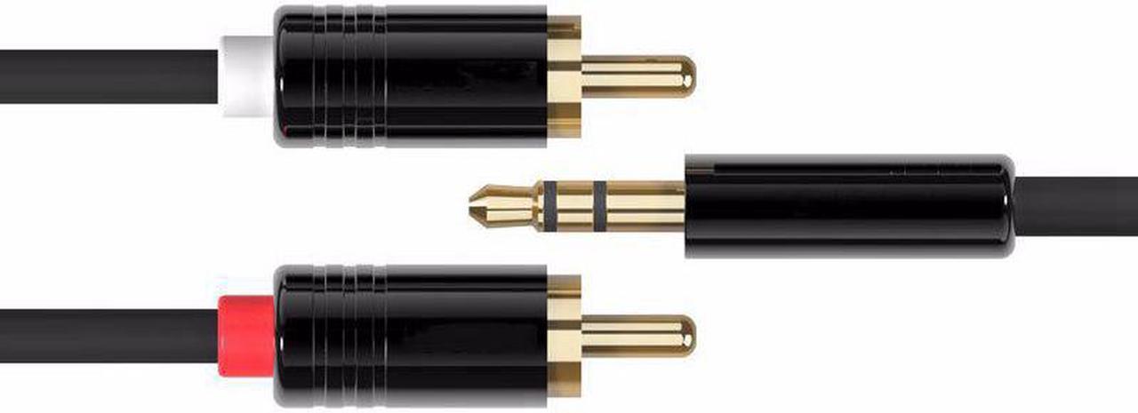 Alt view image 3 of 5 - 3.5mm to 2 RCA o Cable AUX Splitter 3.5mm Stereo Male to Male RCA Adapter 2 Speaker Cable 1m