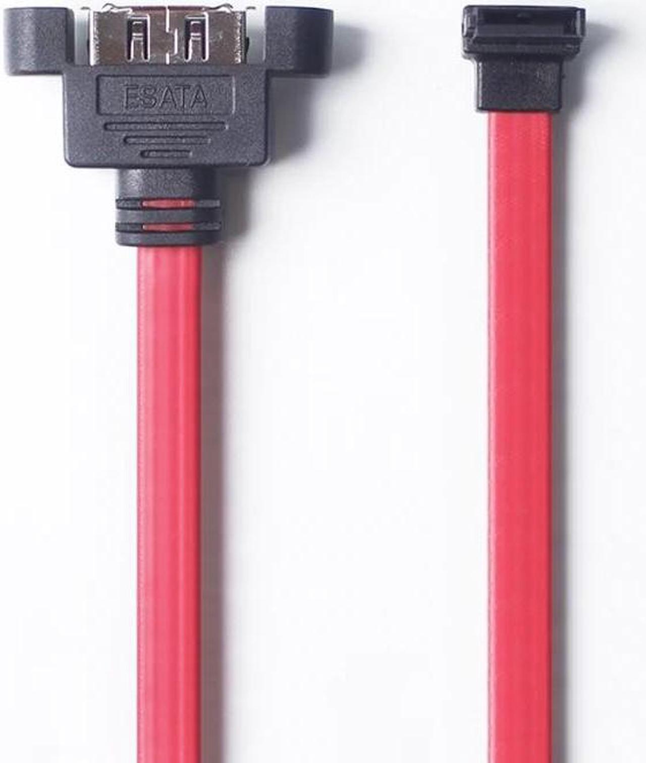 Alt view image 5 of 5 - SATA to eSATA Cable 6Gbps Shielded Extender Extension HDD Cable with Bracket  Red 20CM