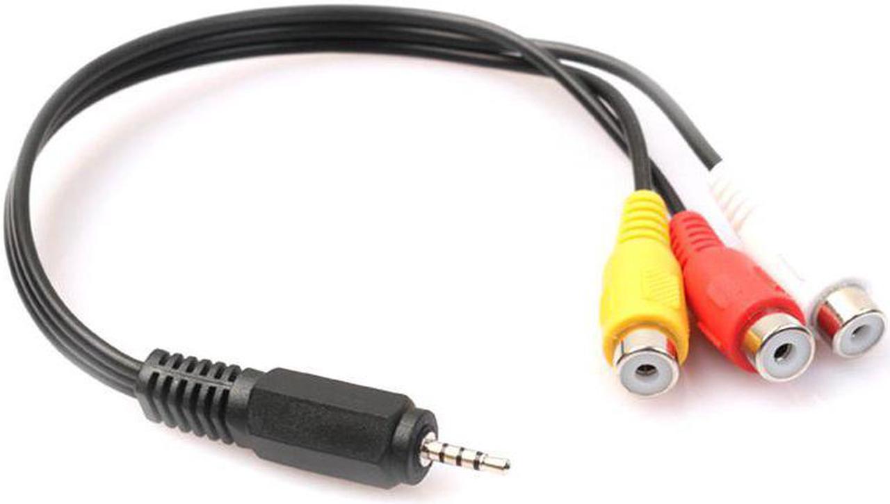 2.5mm Mini AV Male to 3RCA Female M/F o Video Cable Stereo Jack Adapter Cord