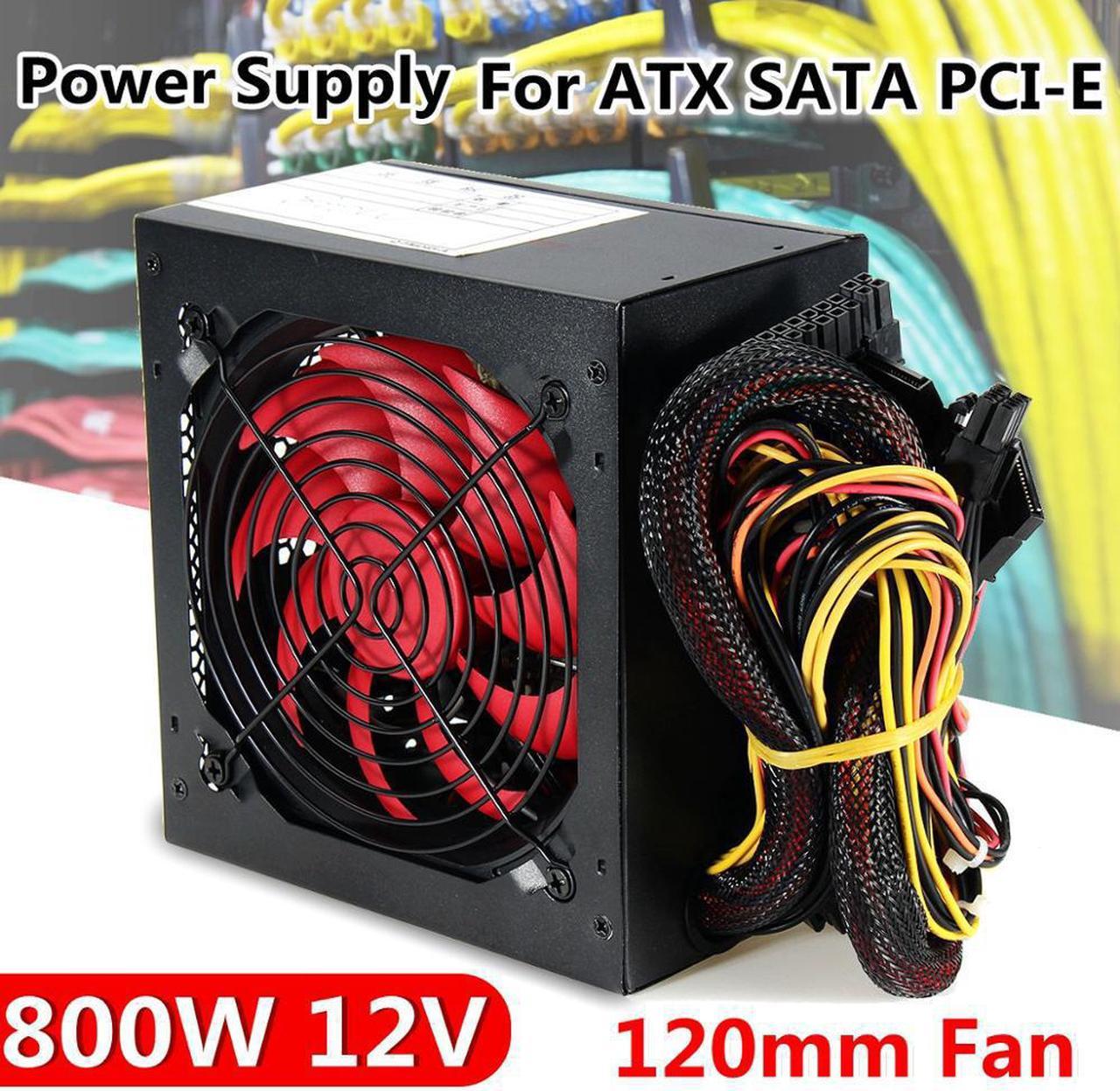 Max 800 Watt 800W for   PC 12V ATX PC Power Supply SLI PCI-E 12CM Fan High Quality Computer Power Supply For BTC