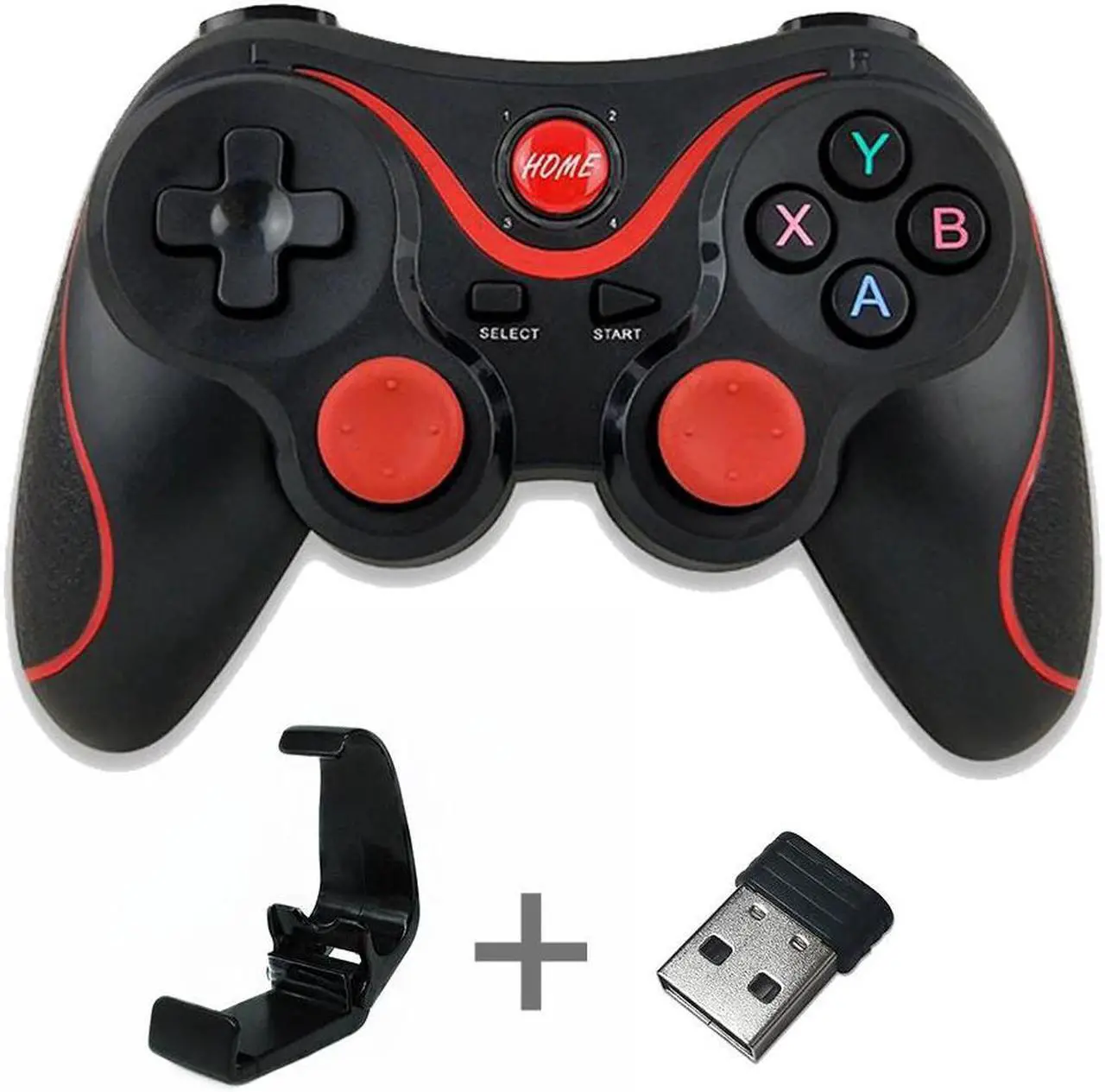 Alt view image 5 of 5 - controller T3 Bluetooth Wireless Joystick Gamepad Game Controller Bluetooth Joystick For Mobile Phone Tablet TV Box Holder