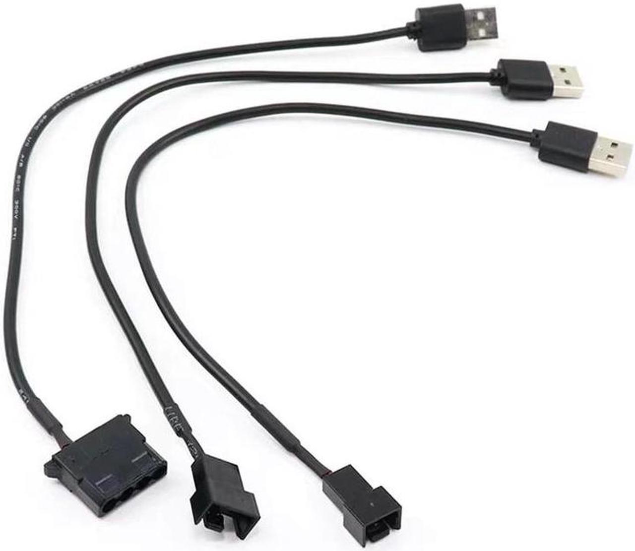 32CM USB to 3/4Pin  IDE 4PIn Female CPU Fan cable 3/4 pin To Usb Adapter Fan Power Cable Conversion line Connector 5V