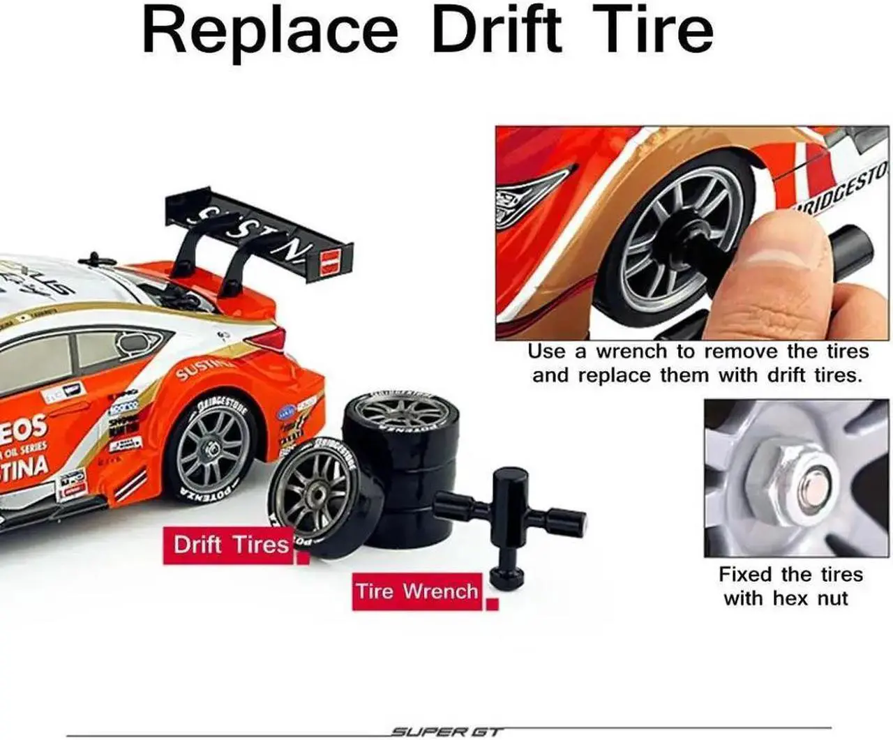 Alt view image 4 of 5 - 1:16 58km/h RC  Racing Car 4WD 2.4G High Speed GTR Remote Control Max 30m Control Distance Electronic Hobby Toys car gifts