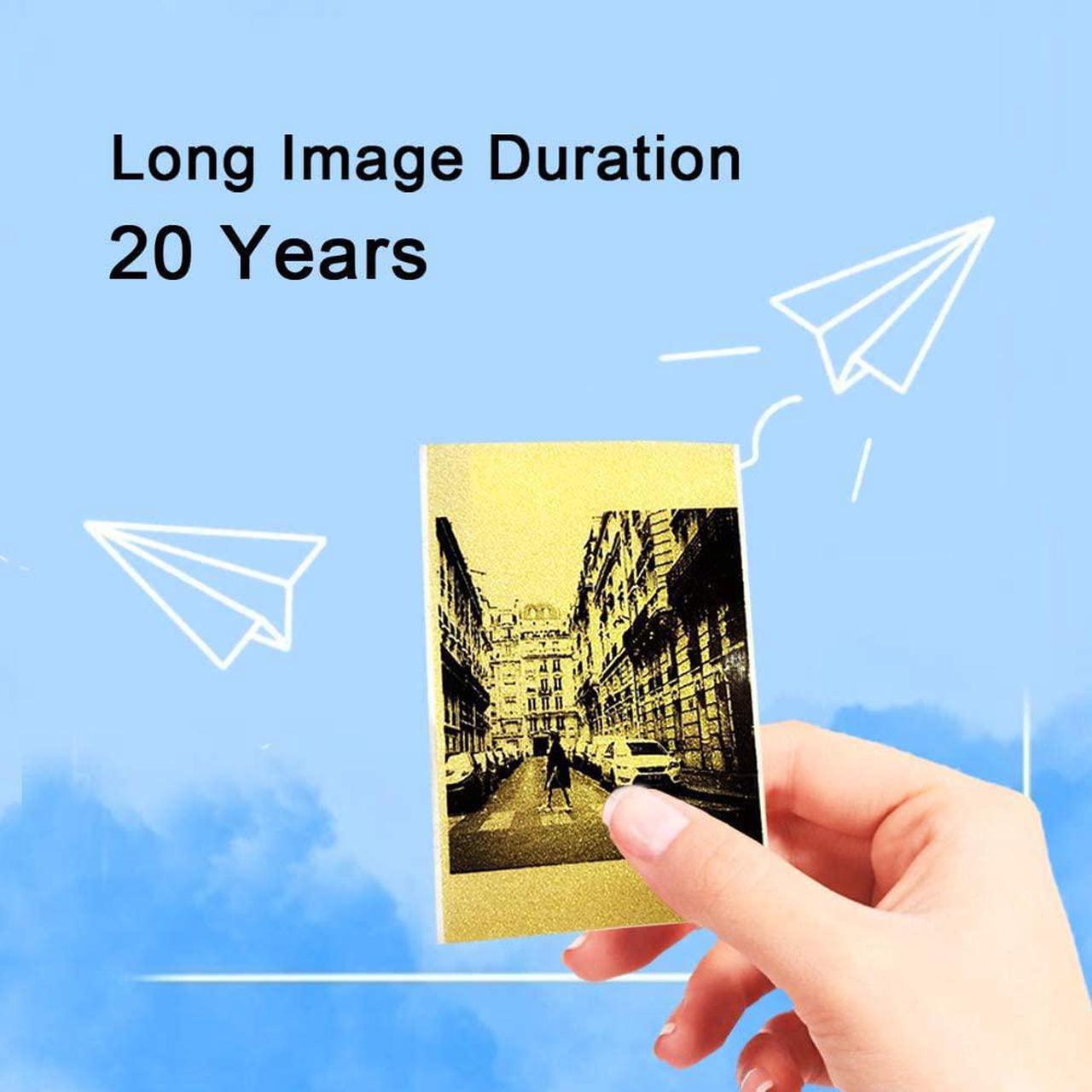 Alt view image 3 of 5 - Self-Adhesive Transparent Gold Thermal Paper Roll for M02/M02S/M02 Pro Photo Printer Printable Sticker Paper