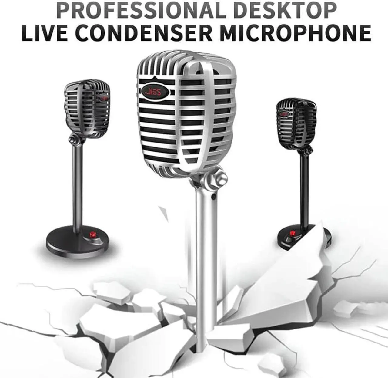 Alt view image 2 of 5 - Microphone Computer USB Port Studio Microphone For Pc Sound Card Professional Karaoke Microphones Live Recording