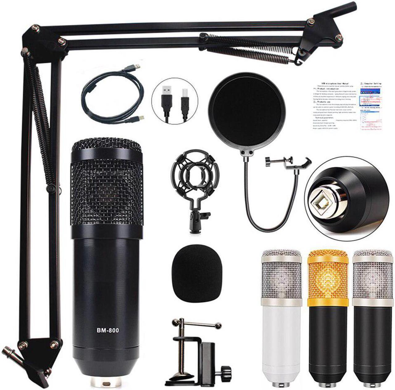 USB Condenser Microphone Kits for Karaoke Computer Microphone for Sound Studio Recording BM 800 PC Microfone Gamer