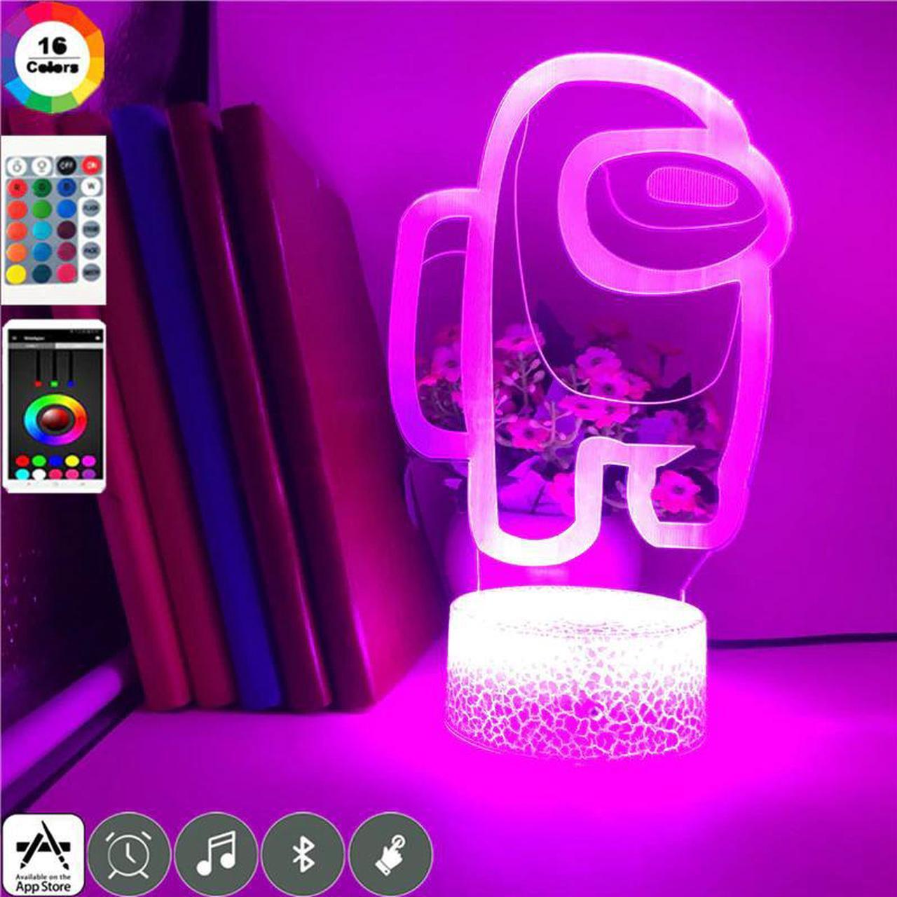 Alt view image 4 of 5 - Friends Game Among us Night Light lamp 16 Colors 3D Home Decor Atmosphere Bedside Night Lamps Kids Gift Led Remote control