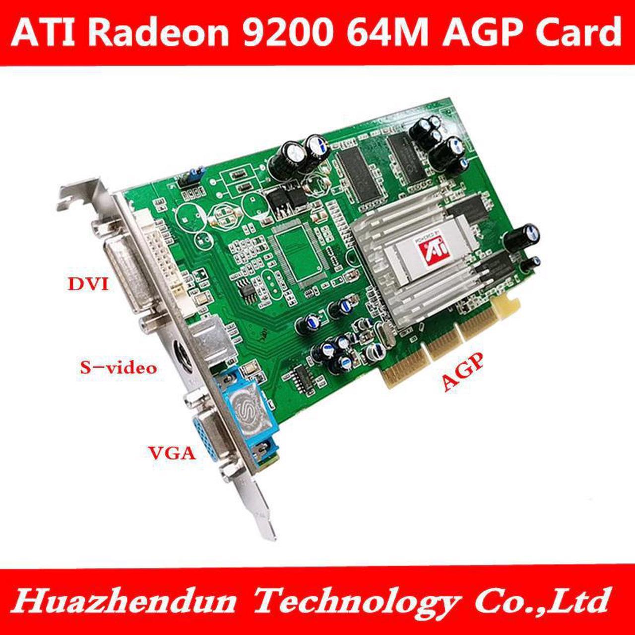 quality video card for  ATI radeon 9200 DDR 64M AGP DVI + VGA interface graphics card 1pcs