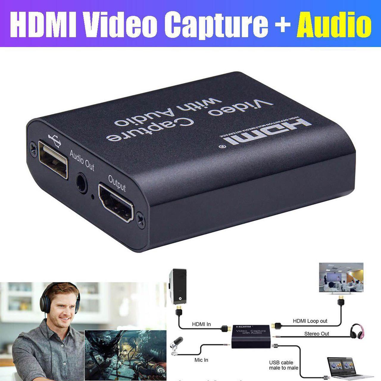 1080P 4K HDMI Video Capture Device HDMI To USB 2.0 Video Capture Card Dongle Game Record Live Streaming Broadcast Local Loop Out