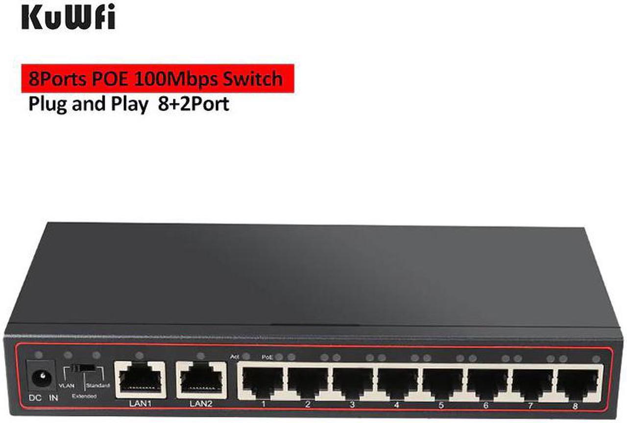 8Port POE Network Switch 100Mbps Ethernet Switch RJ45 LAN Fast Desktop Network Switch for IP Camera With Extend Function