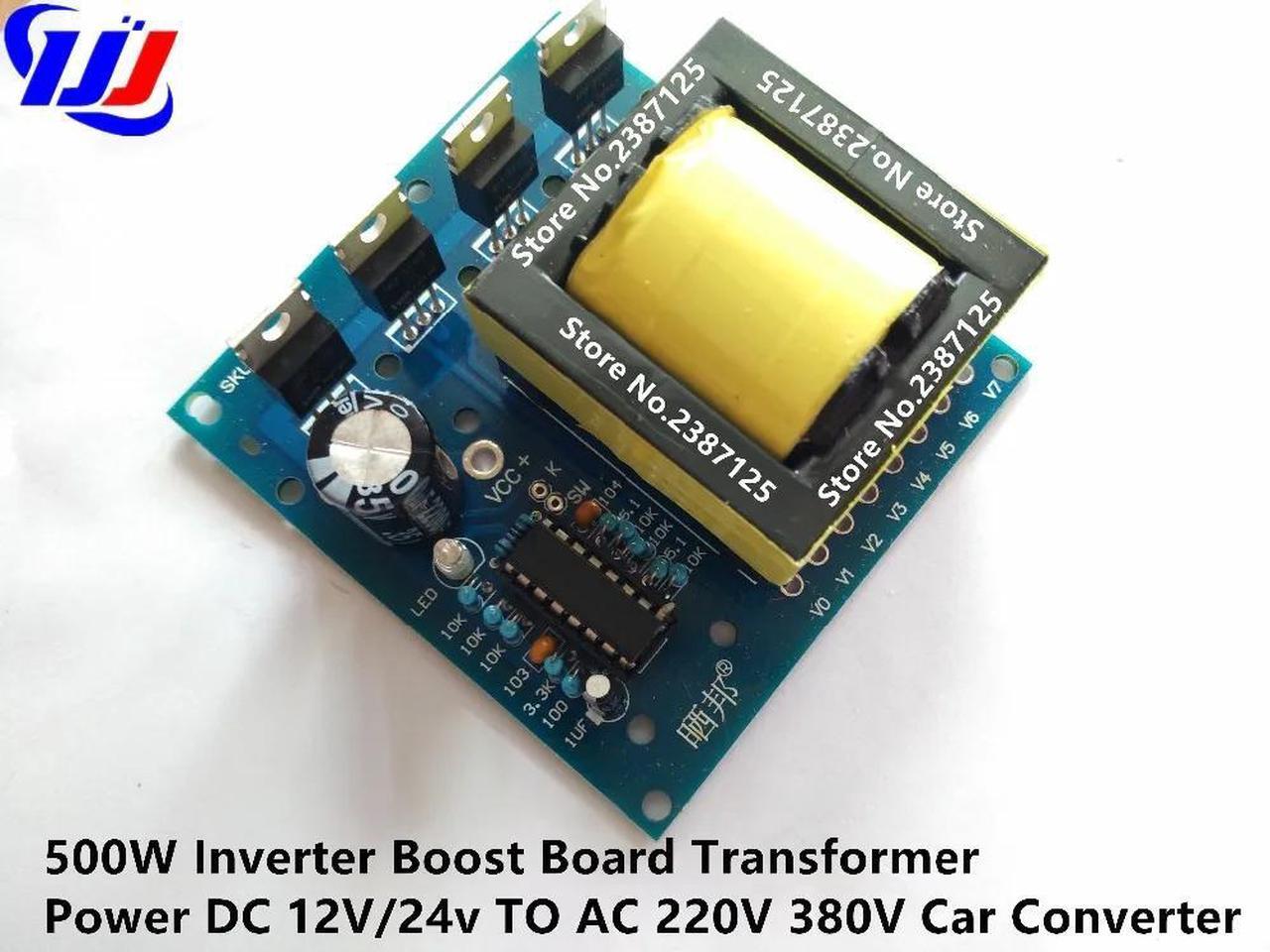 Alt view image 3 of 3 - 500W Inverter Boost Board Transformer Power DC 12V/24v TO AC 220V 380V Car Converter
