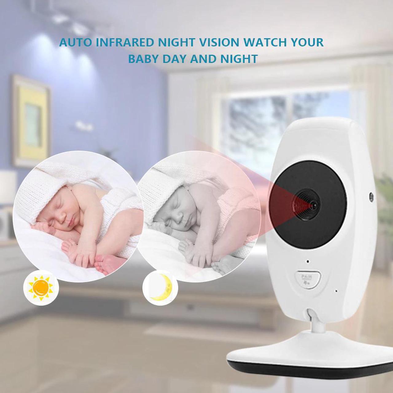 Alt view image 2 of 5 - 7 Inch Wireless Baby Monitor 720P HD Screen Camera Night Vision Intercom Lullaby Nanny Video Baby Monitor Supports Screen Switch