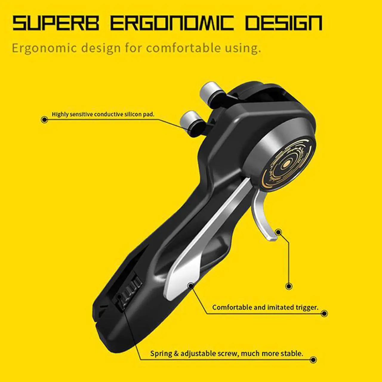 Alt view image 4 of 5 - PUBG Game Controller For Ipad Tablet Six Finger Game Joystick Handle Aim Button L1R1 Shooter Gamepad Trigger