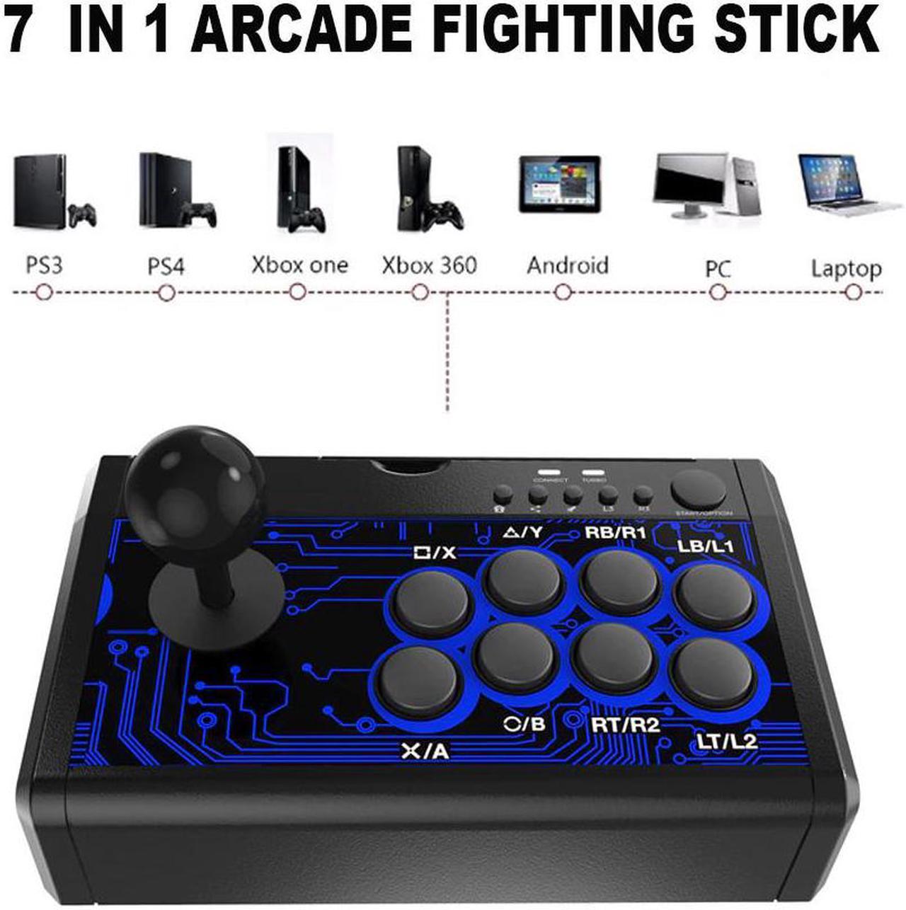 7 IN 1 USB Wired Arcade Fighting Stick Joystick With Metal Base For PS4/ SWITCH/P3/PC/Android Series / XBoxOne(S)/360 Controller