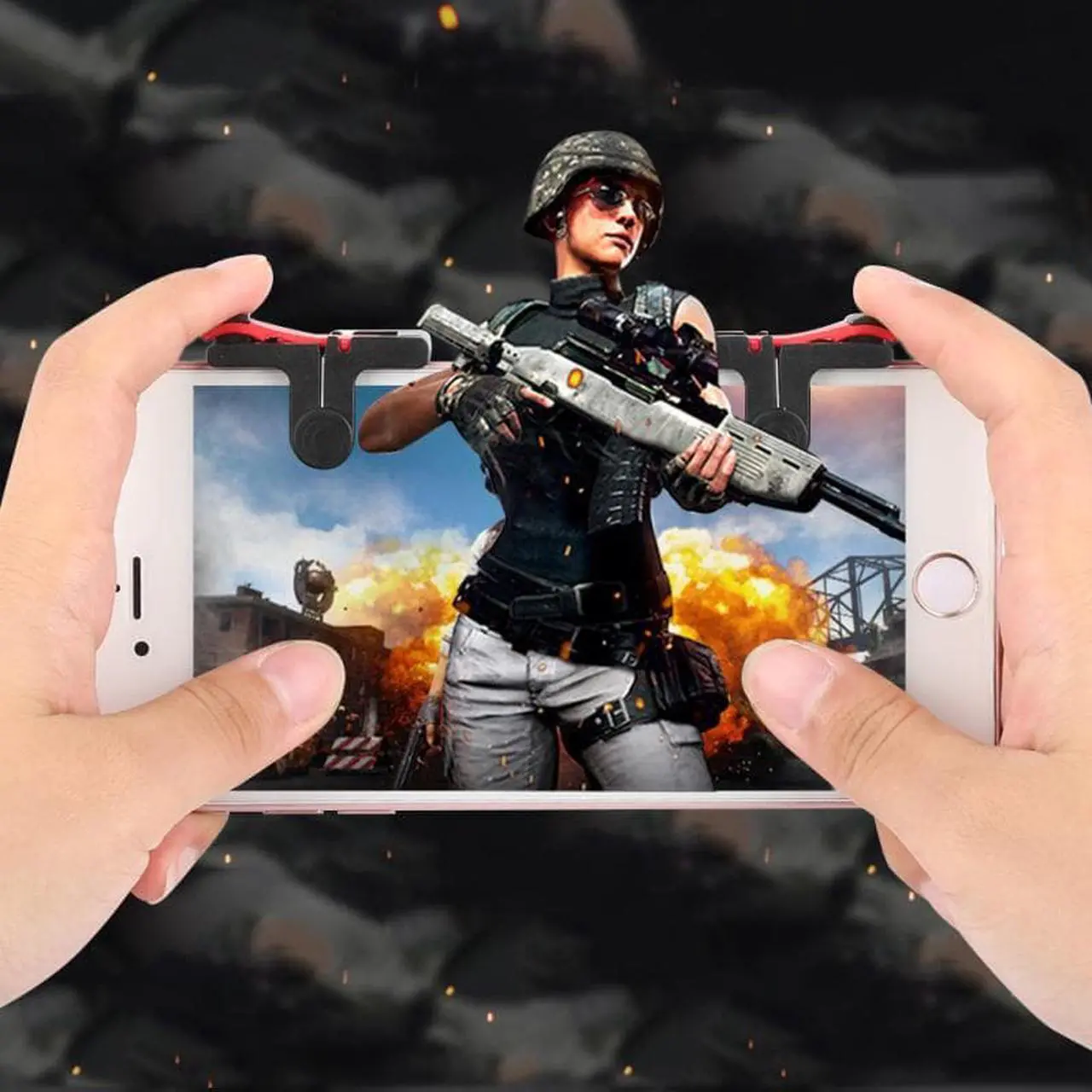 Alt view image 4 of 5 - R1 Lightweight Portable PUBG Game Joystick Controller Gamepad Trigger Fire Button Stretchable Adjustable For Mobile Phones