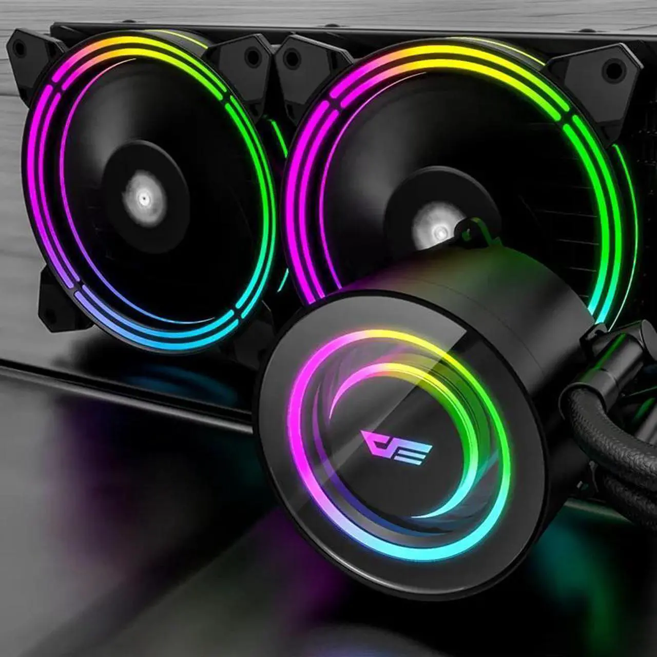 Alt view image 3 of 5 - ARGB Water Cooling PC Computer CPU Water Cooler RGB FAN Heatsink Integrated Radiator LGA  1151/2011/AM3+/AM4