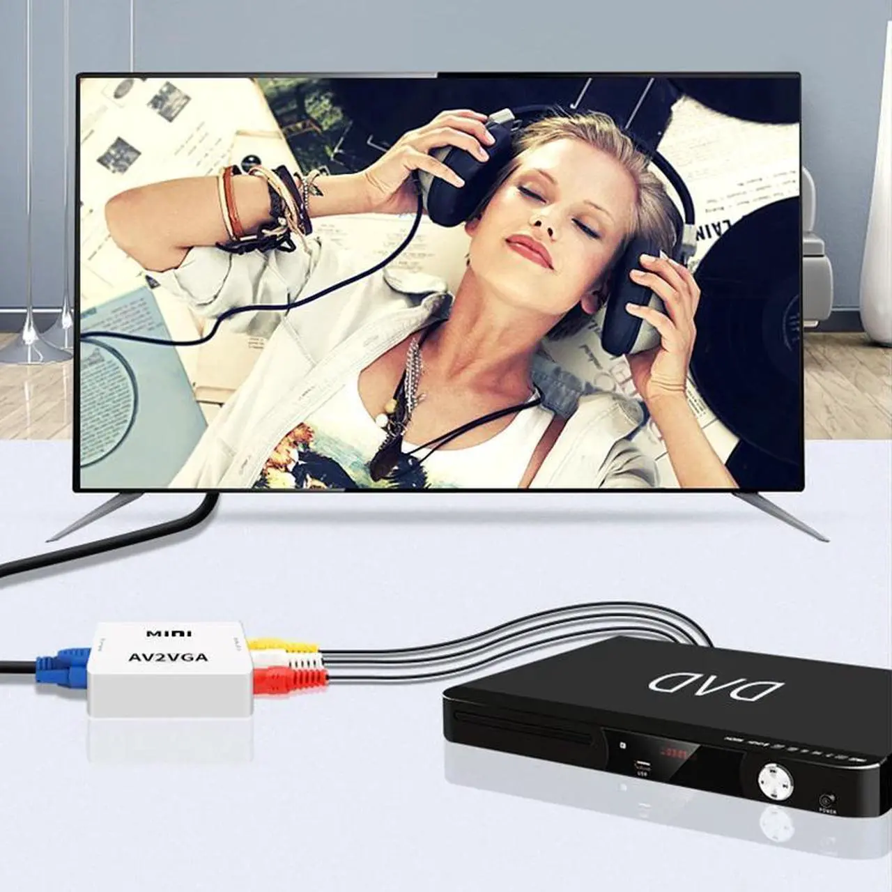 Alt view image 5 of 5 - HD RCA CVBS AV2, Convertidor AV A Vídeo VGA, Adaptador/convertidor De Vídeo A PC HDTV Con Audio De 3,5mm