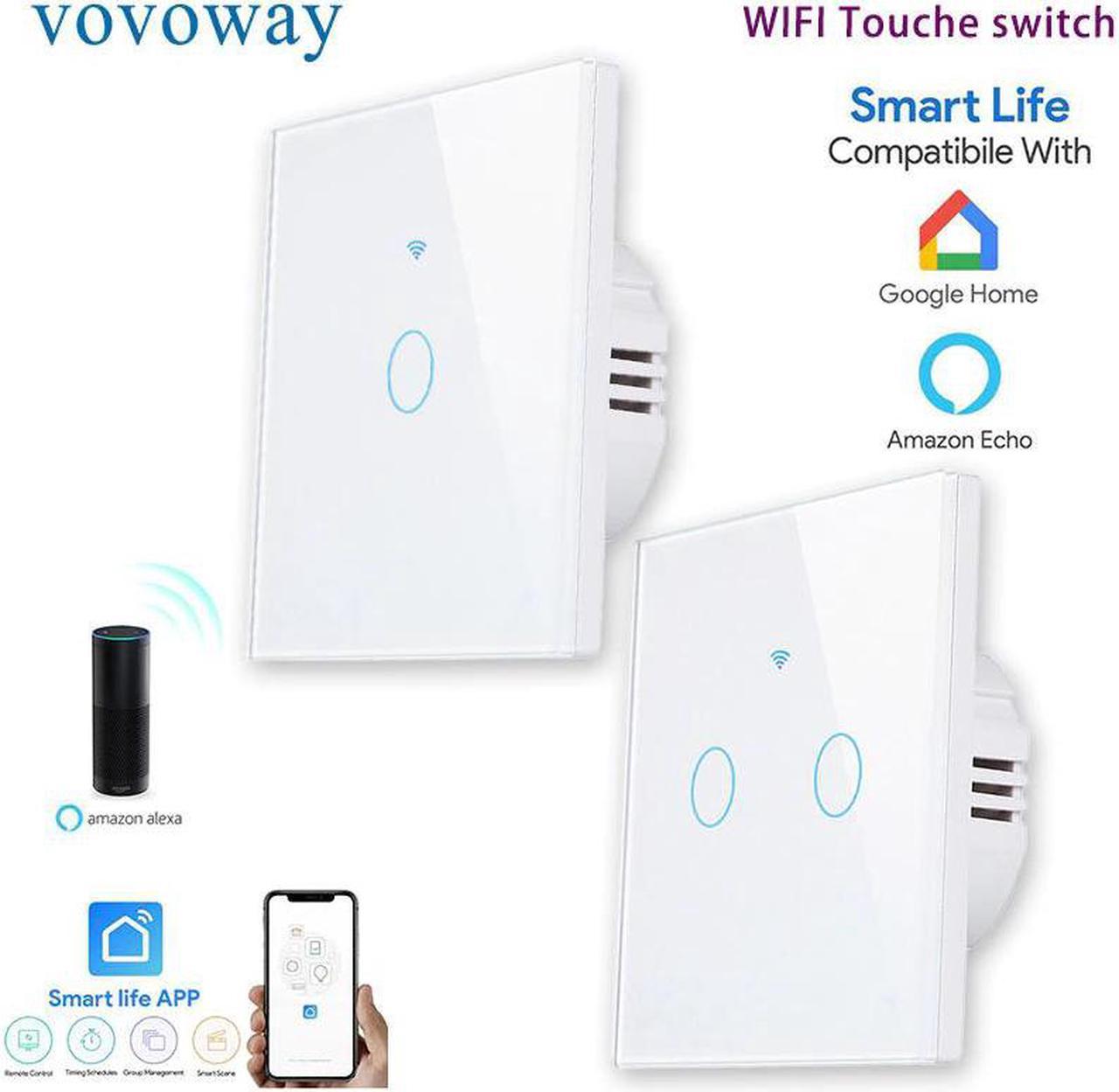 Smart touch switch WIFI network Smart life APP control Support Alexa Google Assistant voice control 1\2\3gang EU standard switch