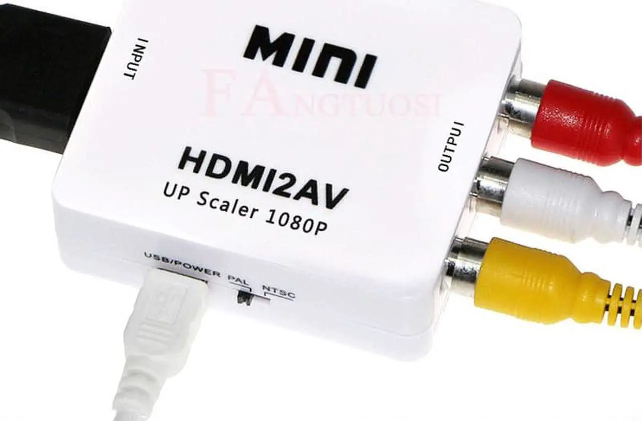 Alt view image 2 of 5 - New to RCA AV/CVBS adapter HD 1080P video composite converter Box mini 2AV support NTSC PAL Wholesale
