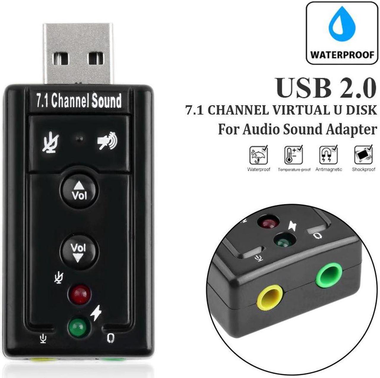 7.1 Channel Universal External USB Sound Card Mini USB 2.0 12Mbps U Disk For Audio Sound Adapter