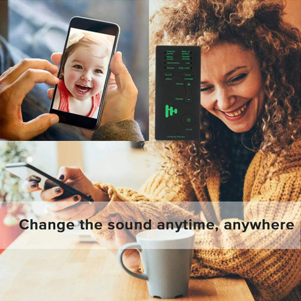 Main image of Audio With USB Sound Effects Chargable Children Mini Size Home Voice Changer Phone Microphone Toy Lightweight Gift