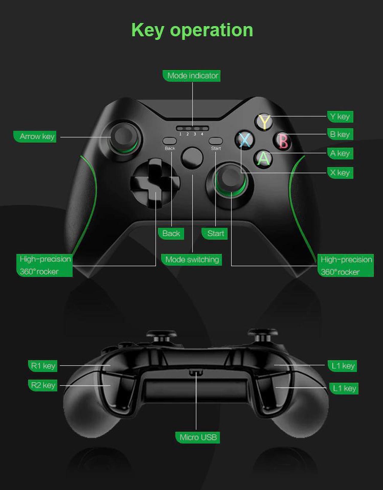 Alt view image 2 of 5 - 1 Lot Wireless Game Controller Joystick 2.4G Bluetooth For Android Smart Phone Gamepad For Win PC