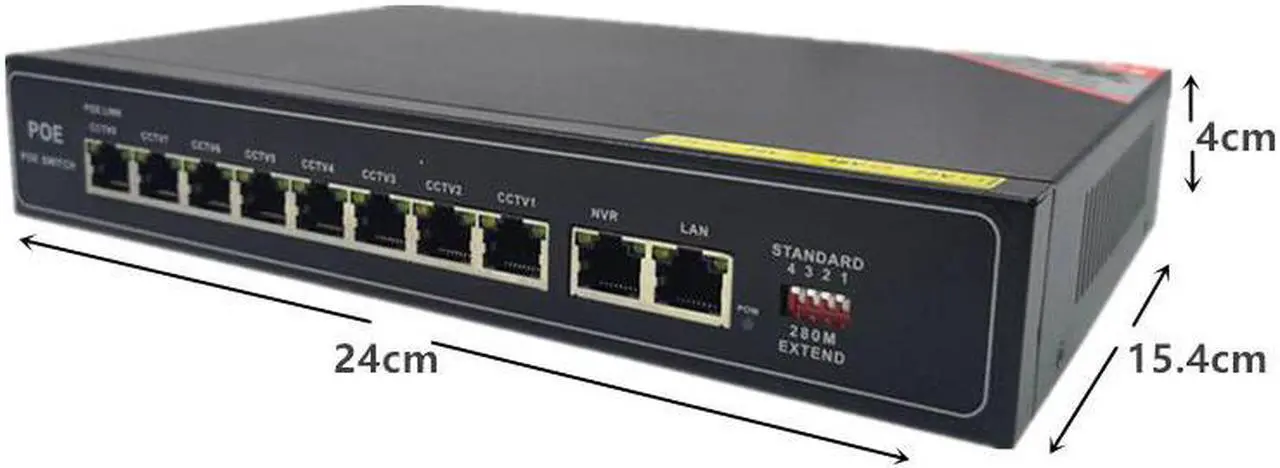 Alt view image 2 of 5 - 10port gigabit unmanaged poe switch 8*10/100  mbps POE poort; 2*10/100/1000  mbps UP Link poort;NVR port 280M network switch