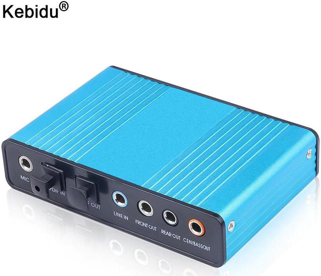 USB 2.0 Sound Card Audio Card CM6206 Chipset Channel 5.1 Sound Card SPDIF Controller Audio for PC Laptop Computer Tablet