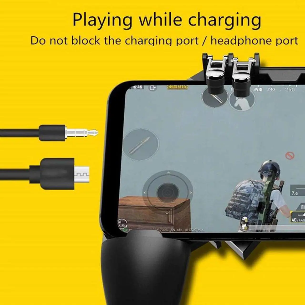 Alt view image 3 of 5 - Turnover Button Gamepad Controller Mobile for  IOS Android Six 6 Finger Operating Gamepad Peripherals  Controller