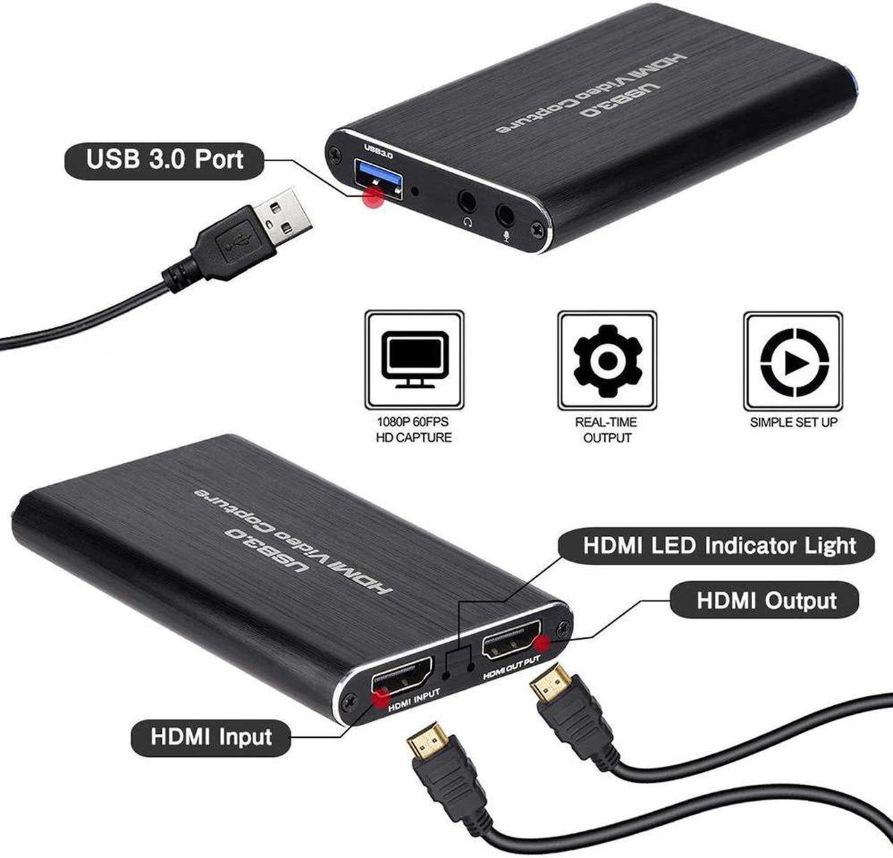 HD 1080P 4K HDMI Video Capture Card HDMI To USB 3.0 Video Capture Board Game Record Live Streaming Broadcast Loop Out