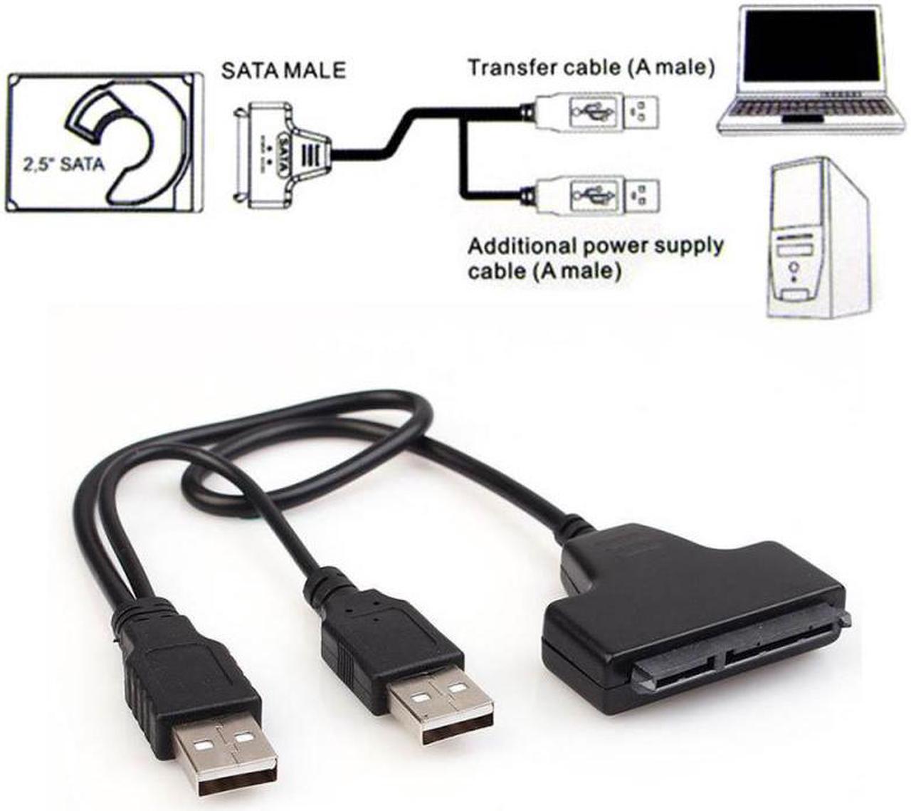 7+15/22Pin To USB 2.0 Adapter Cable For 2.5 HDD Laptop Hard Disk Hard Disk Drive  Notebook Usb Adapter