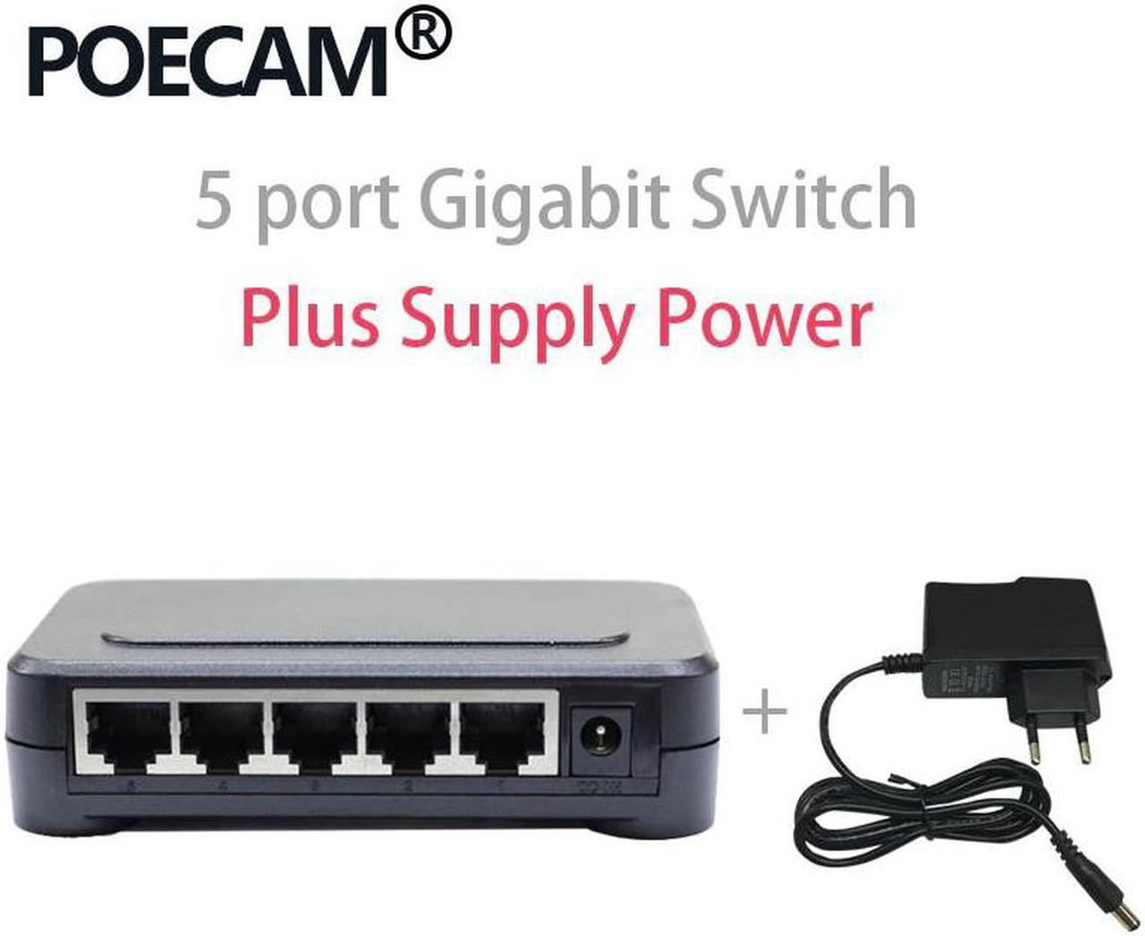 networking switches factory US EU plug laptop 5 Port Gigabit Ethernet Switch cheapest 5ports switch 10/100/1000