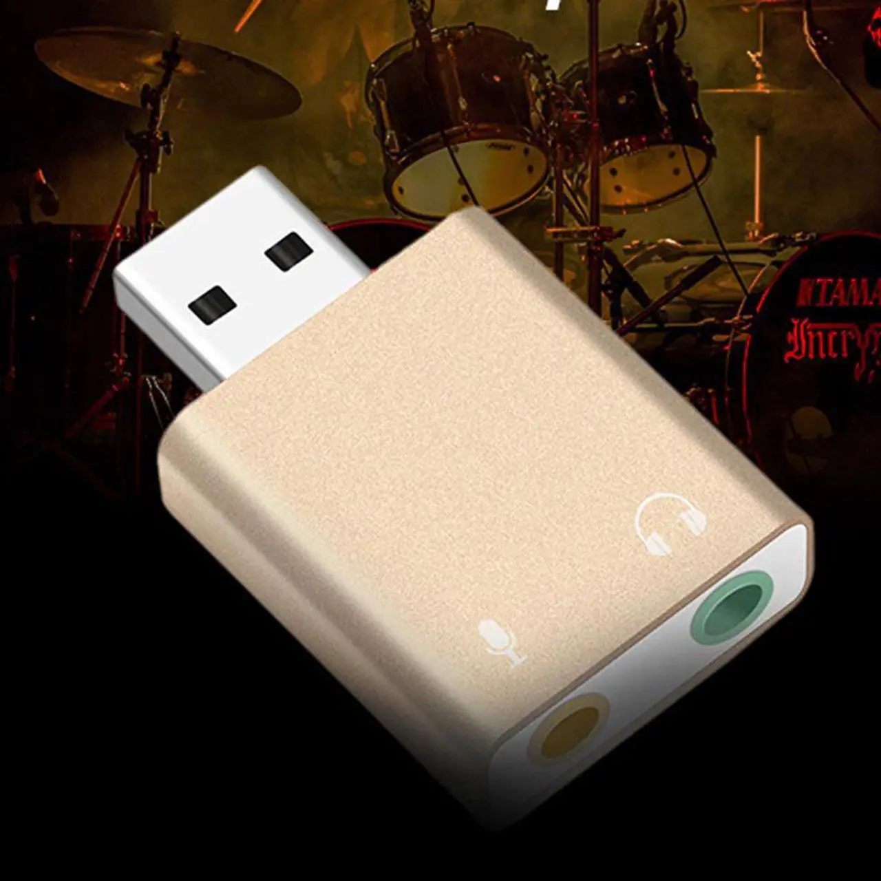 Alt view image 4 of 5 - Card USB External to Earphone Headphone Microphone Jack USB Adapter Audio Card for Laptop Computer  Card