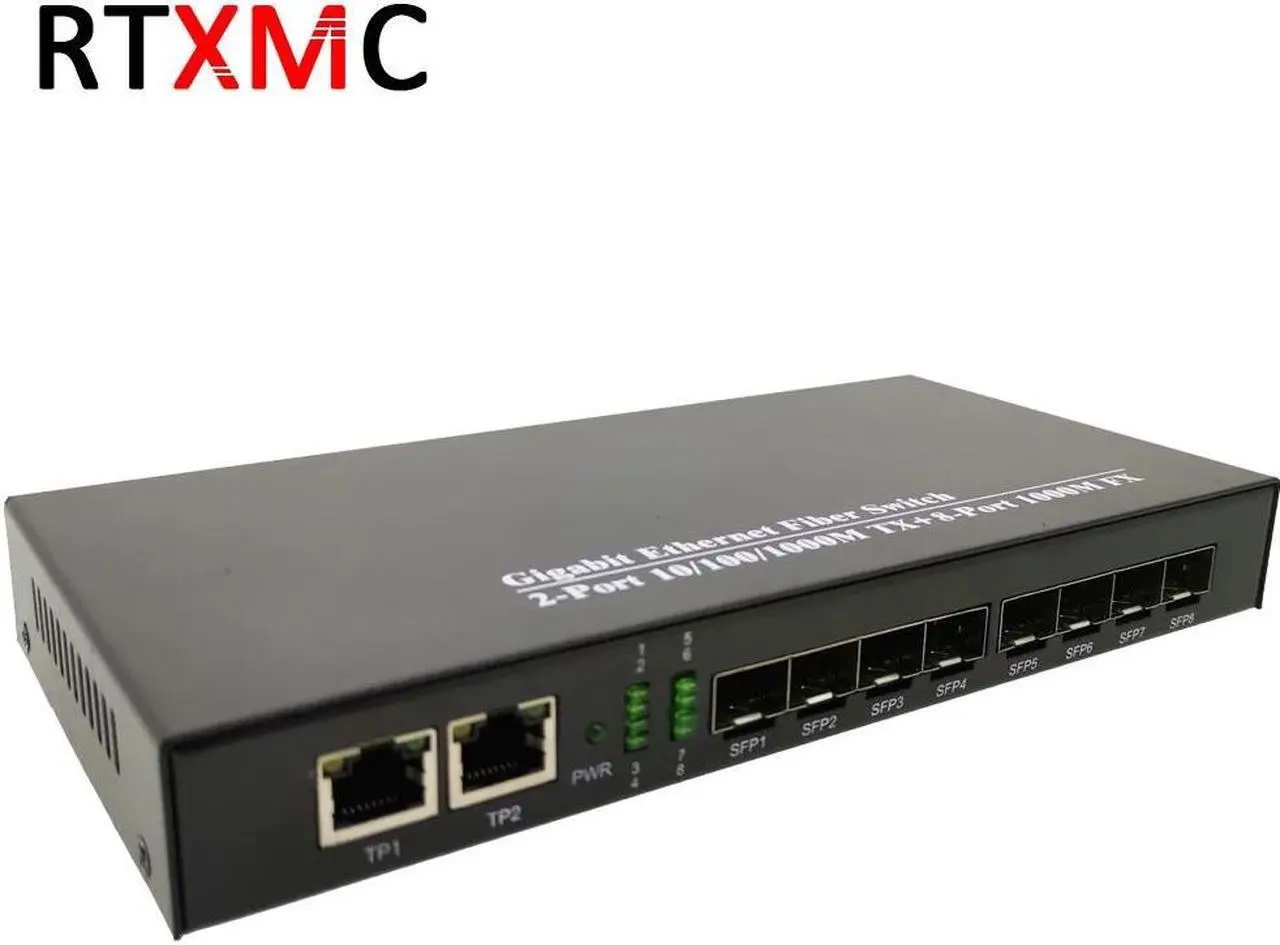 Alt view image 4 of 5 - 8SFP&2UTP Gigabit Ethernet switch Ethernet Fiber Optical Media Converter 8*SFP and 2*RJ45 Port 10/100/1000M & 8*Port 1.25G SFP