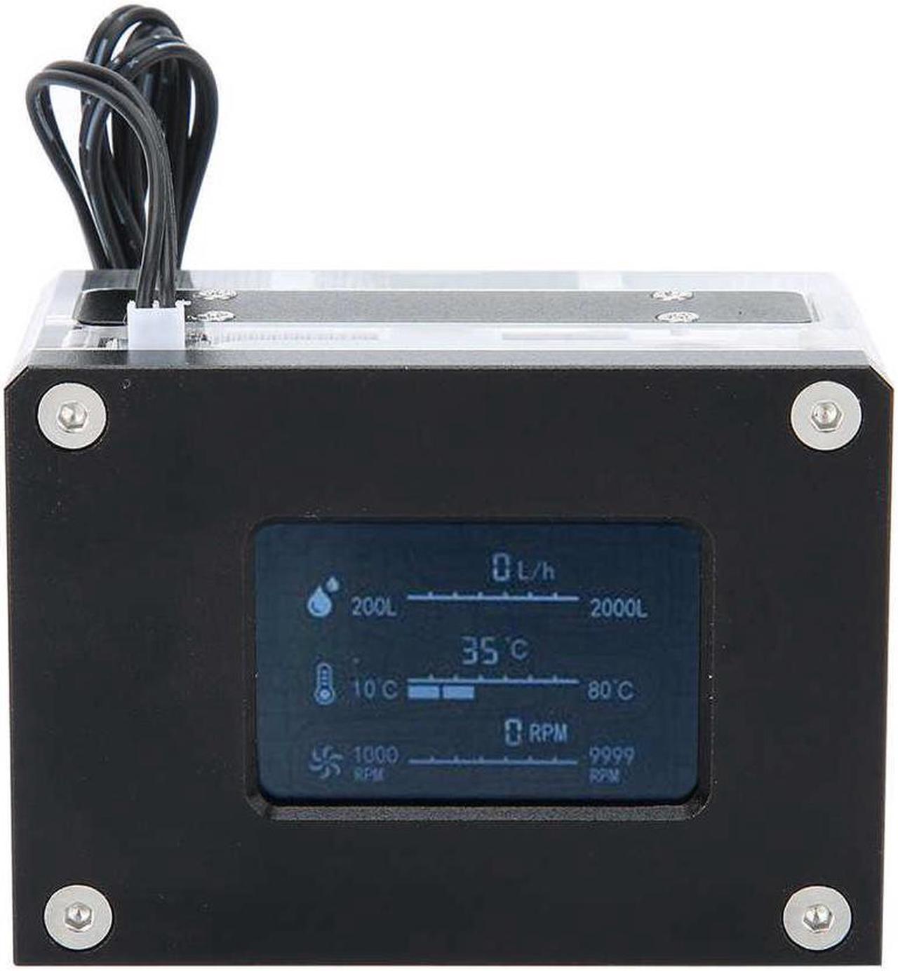 Water Cooling LCD Flow Meter Temperature Detection G1/4 Thread for PC Computer Water Cooling System