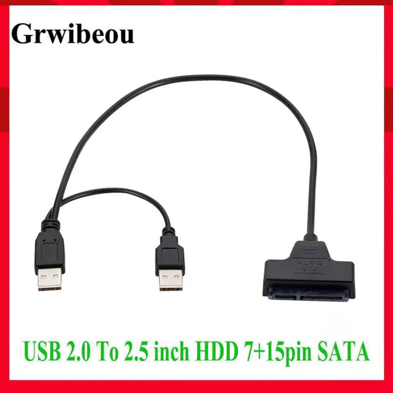 Main image of Usb To Sata USB 2.0 To 2.5inch HDD 7+15pin SATA Hard Drive Cable Adapter for SATA SSD & HDD adapter usb2.0 power supply