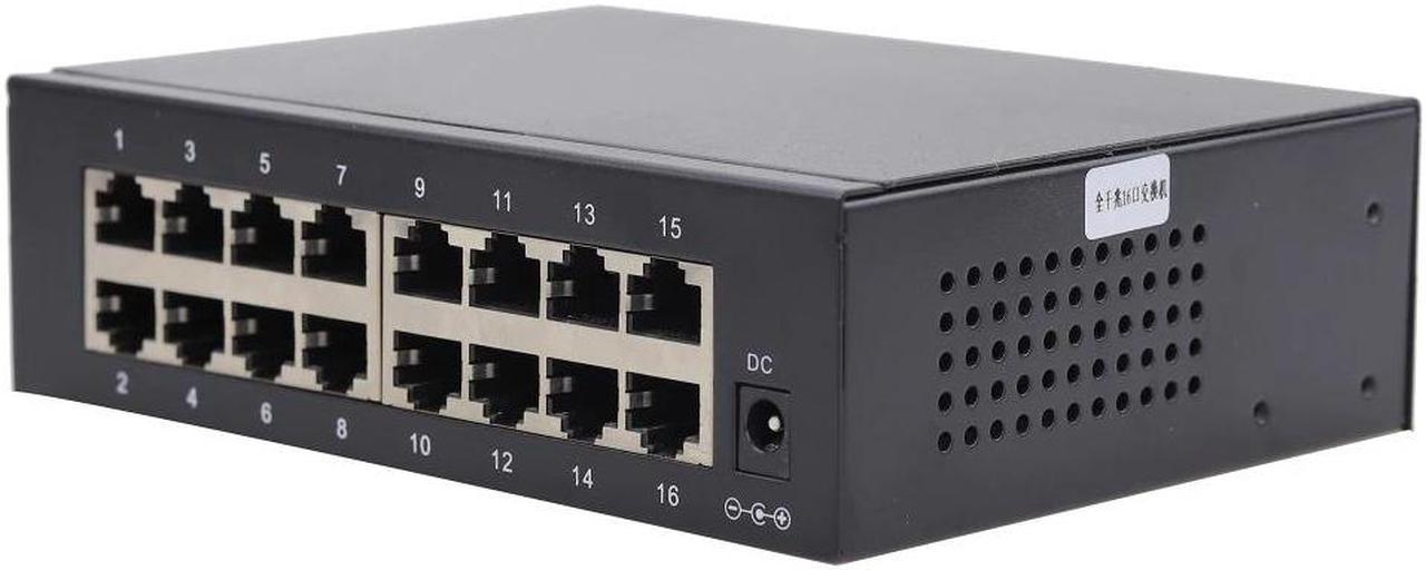 Quality Metal Case Gigabit Ethernet Switch 1000mbps Rj45 16 Port Office Internet With Adapter